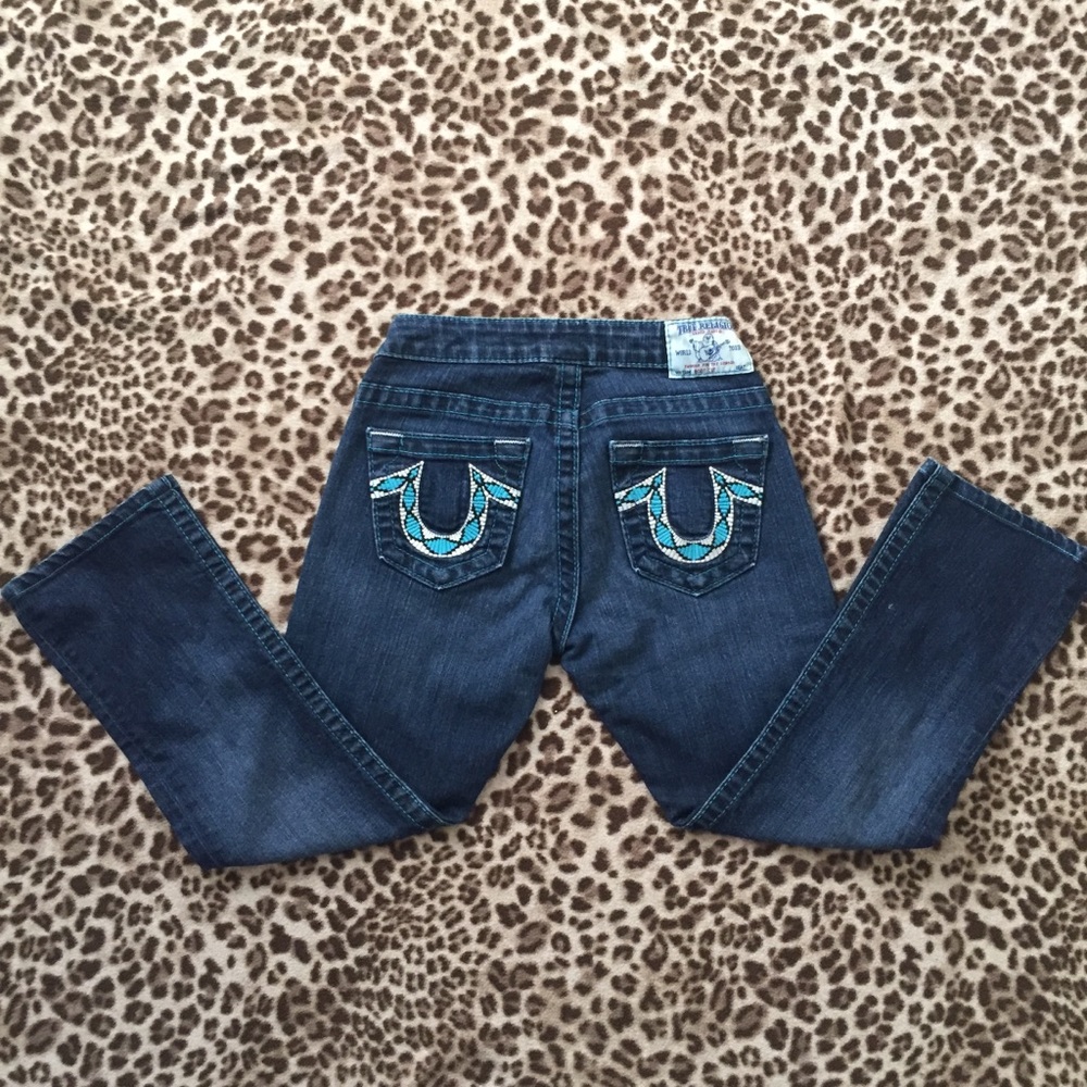 True Religion embroidered horse shoe jeans